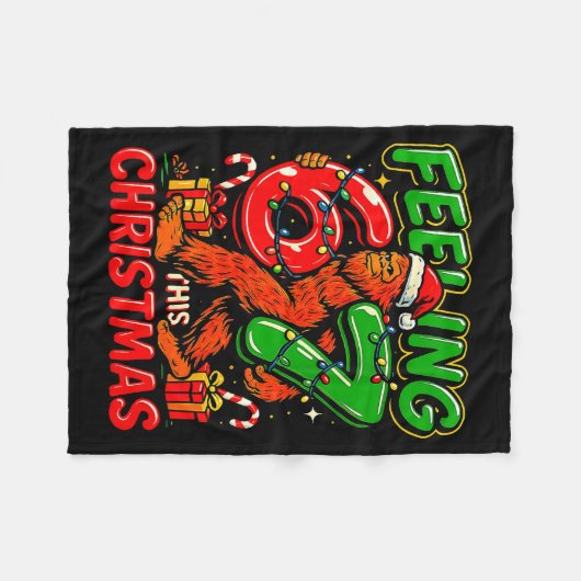 Feeling 67 This Christmas Funny Bigfoot Fleece Deken (Voorkant (Horizontaal))