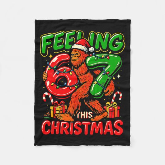 Feeling 67 This Christmas Funny Bigfoot  Fleece Deken (Voorkant)