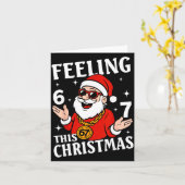 Feeling 6 7 This Christmas Funny Santa Six Seven M Kaart (Gele Bloem)