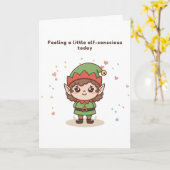 Feeling a Little Elf-Conscious Today Cute Puchi Kaart (Gele Bloem)