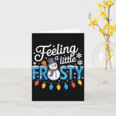 Feeling A Little Frosty Cute Retro Snowman  Kaart (Gele Bloem)