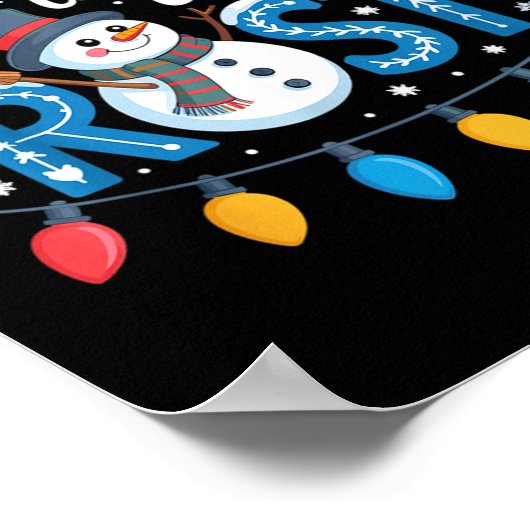 Feeling A Little Frosty Cute Retro Snowman Poster (Hoek)