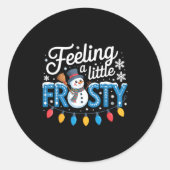 Feeling A Little Frosty Cute Retro Snowman  Ronde Sticker (Voorkant)