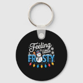 Feeling A Little Frosty Cute Retro Snowman Sleutelhanger (Voorkant)