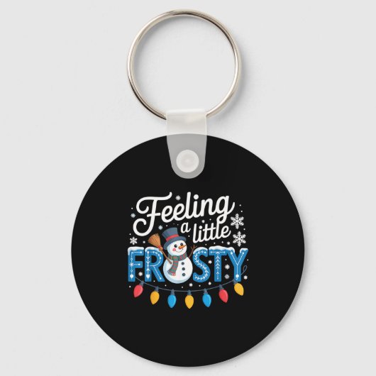 Feeling A Little Frosty Cute Retro Snowman  Sleutelhanger (Voorkant)