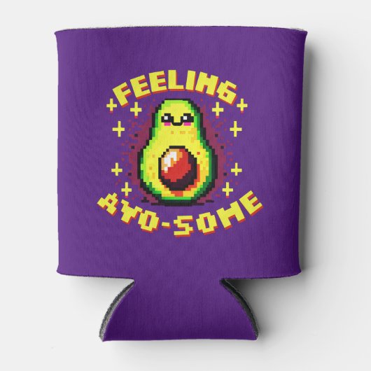 Feeling Avo-Some - Grappig Pixel Art Avocado Desig Blikjeskoeler (Voorkant)