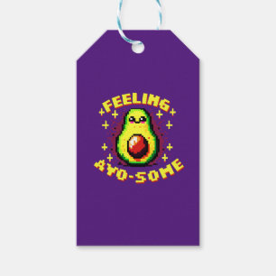 Feeling Avo-Some - Grappig Pixel Art Avocado Desig Cadeaulabel