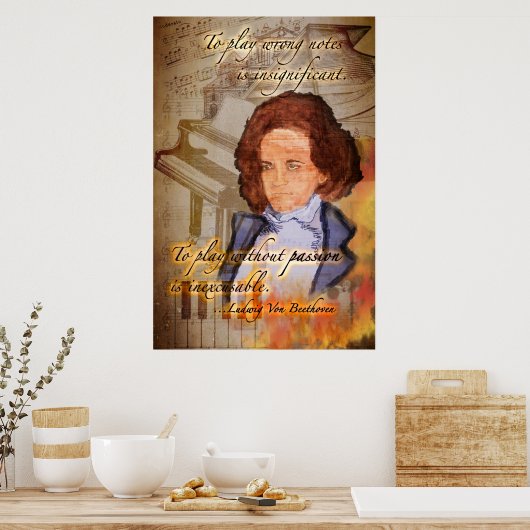 Feeling Beethoven (een digitaal origineel schilder Poster (Keuken)