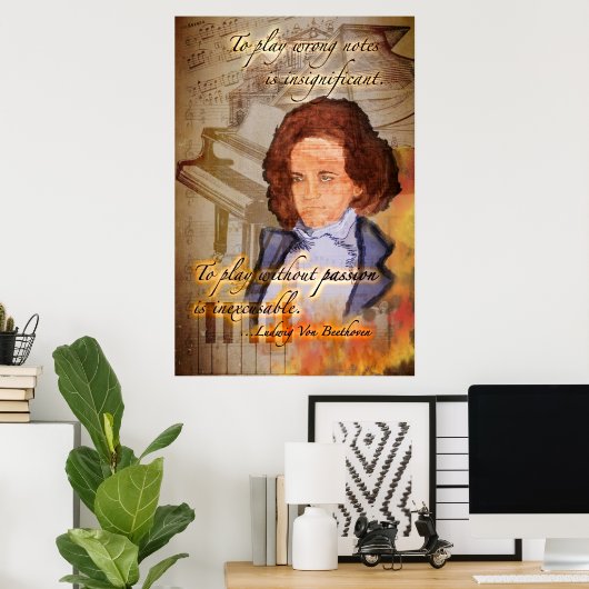 Feeling Beethoven (een digitaal origineel schilder Poster (Thuiskantoor)