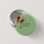 FEELING BITEY Funny Zombie Green Ronde Button 3,2 Cm (Voorkant /achterkant)