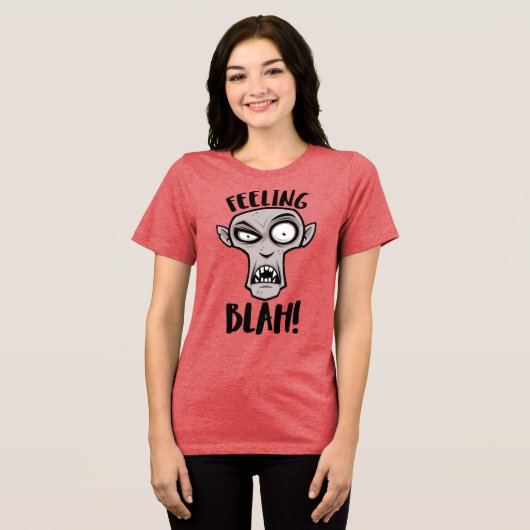 Feeling Blah Nosferatu Vampire Tri-Blend Shirt (Voorkant volledig)