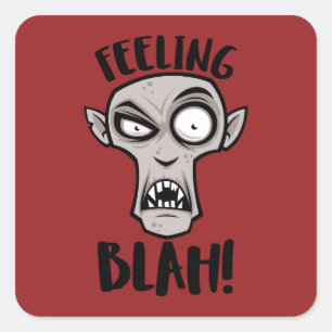 Feeling Blah Nosferatu Vampire Vierkante Sticker