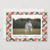 Feeling Blessed, Fun Plaid Christmas Photos Custom Feestdagenkaart (Voorkant)