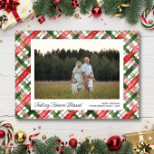 Feeling Blessed, Fun Plaid Christmas Photos Custom Feestdagenkaart