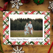 Feeling Blessed, Fun Plaid Christmas Photos Custom Feestdagenkaart