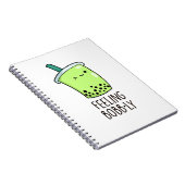 Feeling Bobb-ly Funny Boba Tea Pun Notitieboek (Rechterzijde)