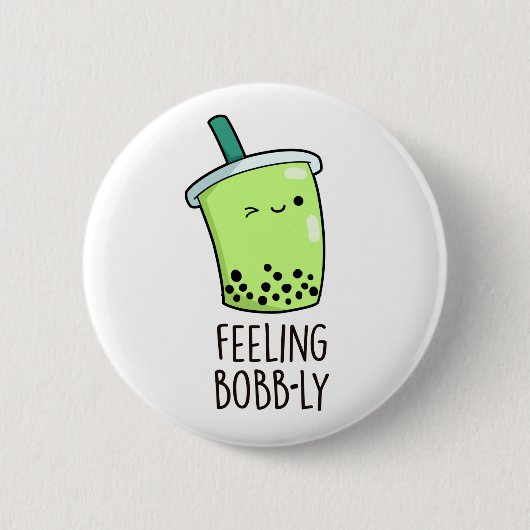 Feeling Bobb-ly Funny Boba Tea Pun Ronde Button 5,7 Cm (Voorkant)