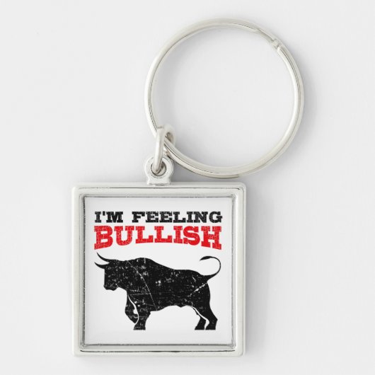 Feeling Bullish Bull Trading Stock Market Trading Sleutelhanger (Voorkant)