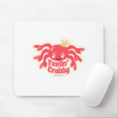 Feeling Crabby Grumpy Crab Logo Cartoon Muismat (Met muis)