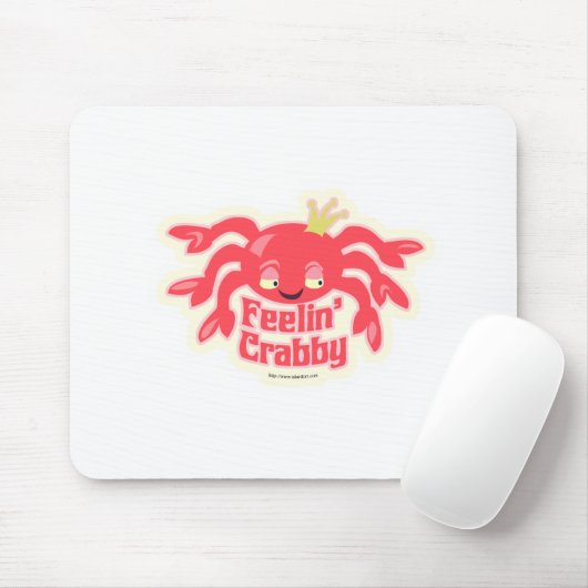 Feeling Crabby Grumpy Crab Logo Cartoon Muismat (Met muis)