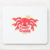 Feeling Crabby Grumpy Crab Logo Cartoon Muismat (Voorkant)
