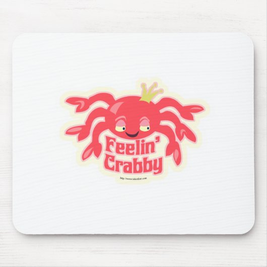 Feeling Crabby Grumpy Crab Logo Cartoon Muismat (Voorkant)