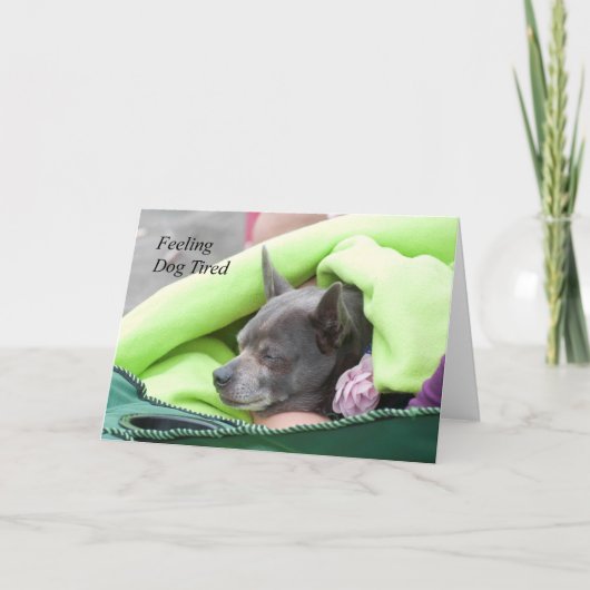 Feeling Dog Tired (Chihuahua) - Frameable Art Kaar Kaart (Voorkant)
