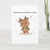 Feeling Extra Rudolph-y Today Cute Puchi Dōshi Kaart (Voorkant)