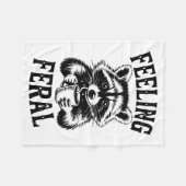 Feeling Feral Raccoon Coffee Cute Funny Trash Pand Fleece Deken (Voorkant (Horizontaal))