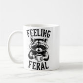 Feeling Feral Raccoon Coffee Cute Funny Trash Pand Koffiemok (Links)