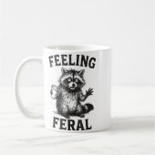 Feeling Feral Raccoon Drink Coffee Funny Trash Pan Koffiemok (Links)
