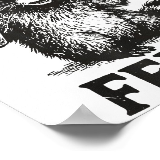 Feeling Feral Raccoon Drink Coffee Funny Trash Pan Poster (Hoek)