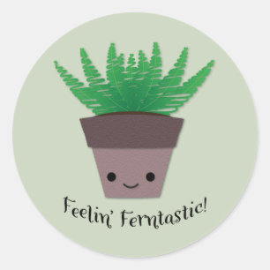 Feeling Ferntastic Fern Ronde Sticker