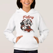 Feeling Frosty Hoodie - Retro Girl & Snowman Chris (Voorkant)