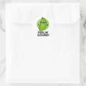 Feeling Gourd Funny Feeling Good Veggie Pun Ronde Sticker (Tas)