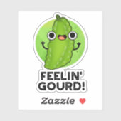 Feeling Gourd Funny Feeling Good Veggie Pun Sticker (Vel)