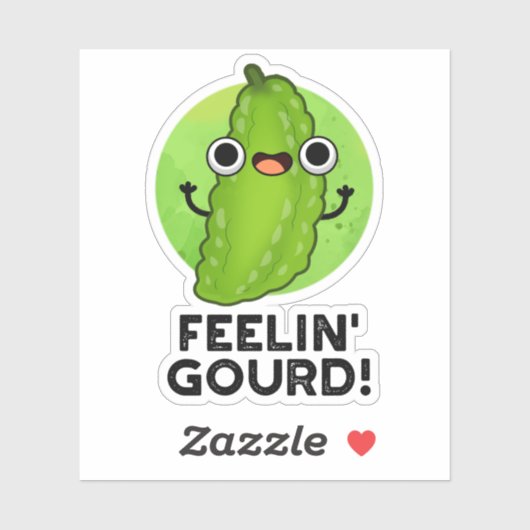 Feeling Gourd Funny Feeling Good Veggie Pun Sticker (Vel)