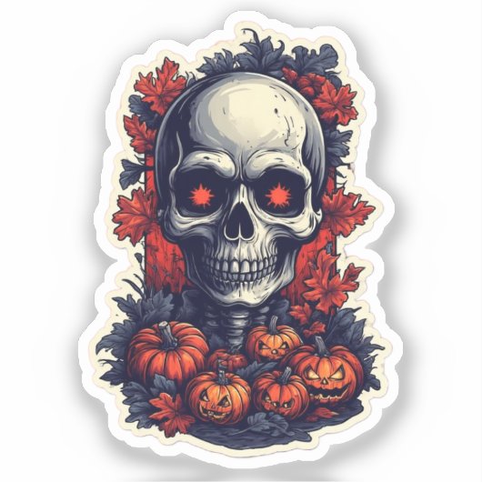 Feeling Gourd-geous This Halloween Sticker – skull (Voorkant)