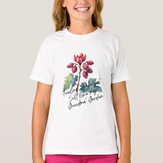 Feeling Grapeful Grandma's Garden Floral Art Print T-shirt (Voorkant)