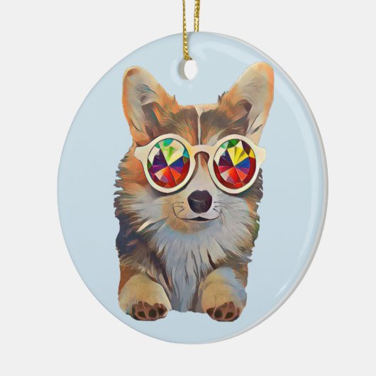 Feeling Groovy Corgi Keramisch Ornament (Links)
