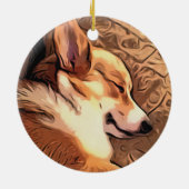 Feeling Groovy Corgi Keramisch Ornament (Achterkant)