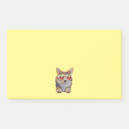 Feeling Groovy Corgi Post-it® Notes (Voorkant)