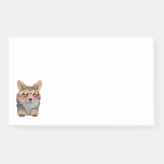 Feeling Groovy Corgi Post-it® Notes (Voorkant)