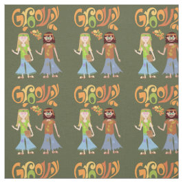 Feeling Groovy geïllustreerde Cartoon 70 Stof