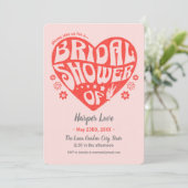 Feeling Groovy Retro Bridal Shower Uitnodiging (Staand voorkant)