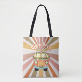 Feeling Groovy Retro Hippie Van Sunburst 60-70 Tote Bag (Voorkant)