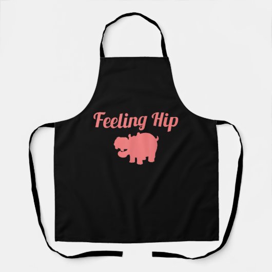 Feeling Hip Hippopotamus Funny Hippo Kind Gifts Schort (Voorkant)