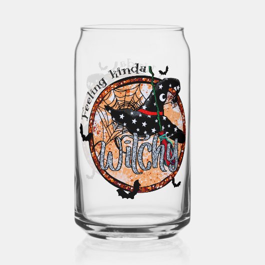 Feeling Kinda Witchy - Halloween Witch Pet Blikvorm Glas (Achterkant)