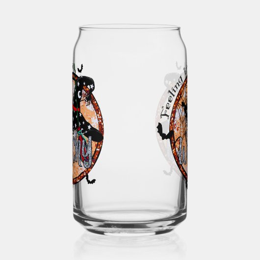 Feeling Kinda Witchy - Halloween Witch Pet Blikvorm Glas (Rechts)