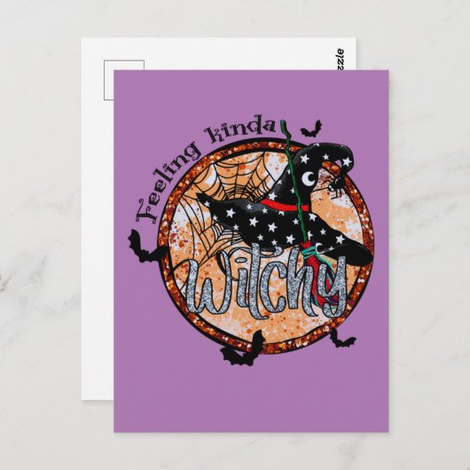 Feeling Kinda Witchy - Halloween Witch Pet Briefkaart (Voorkant / Achterkant)